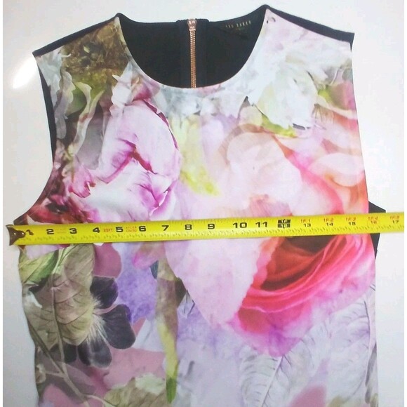 Ted Baker London Dress US Sz 6 Milisa Pure Peony Floral Printed Mini Sheath EUC - Picture 12 of 16